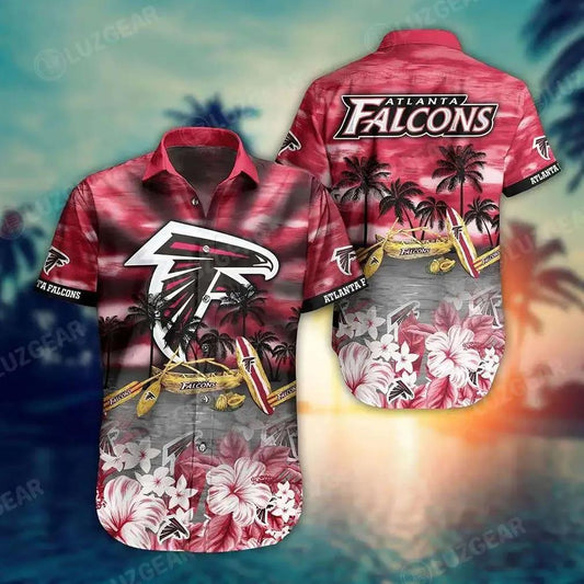 Atlanta Falcons Nfl Hawaiian Shirt Tropical Patterns New Hot Trend Summer For Nfl Football Fans, NFL Hawaiian Shirt Moonbestprint