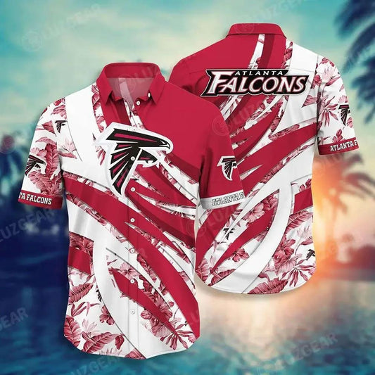 Atlanta Falcons Nfl Hawaiian Shirt Tropical Patterns New Trend Summer For Sports Football Fans, NFL Hawaiian Shirt Moonbestprint