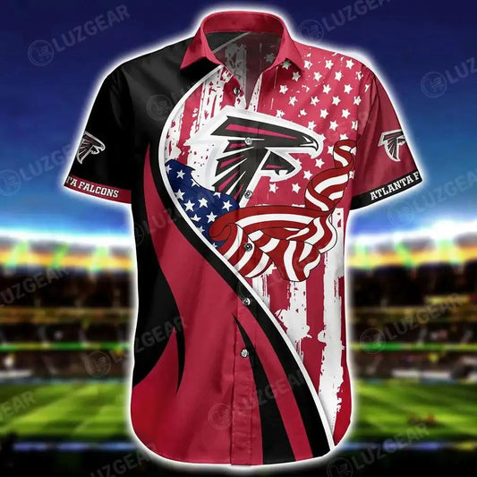 Atlanta Falcons Nfl-Hawaiian Shirt Vintage Us Flag Graphic Trends Summer Gift For Men Women Fan Nfl, NFL Hawaiian Shirt Moonbestprint
