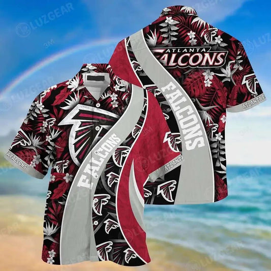Atlanta Falcons Nfl Hawaiian Shirt With Tropical Patterns For Your Loved Ones, NFL Hawaiian Shirt Moonbestprint