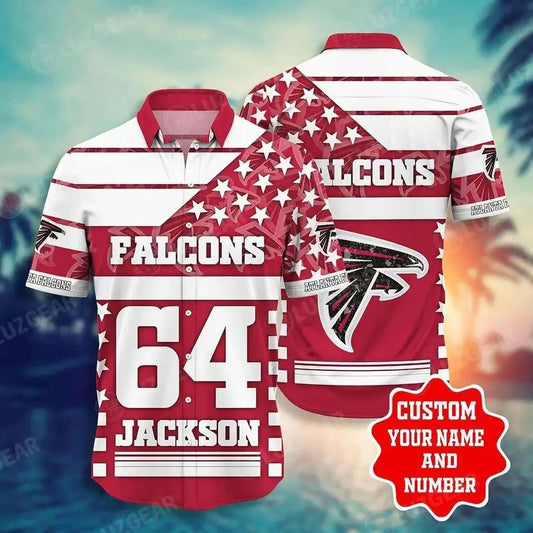Atlanta Falcons Nfl Personalized Hawaiian Shirt New Collection Hot Trends Summer Gift For Best Fan, NFL Hawaiian Shirt Moonbestprint