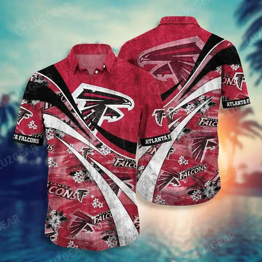Atlanta Falcons Nfl Summer Hawaiian Shirt Floral Pattern Graphic For Football Nfl, NFL Hawaiian Shirt Moonbestprint