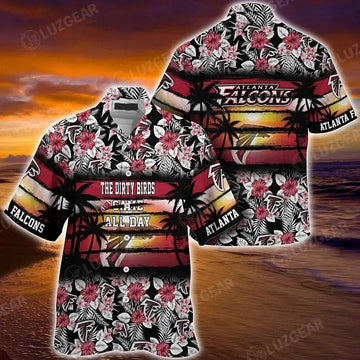Atlanta Falcons Nfl Summer Hawaiian Shirt Floral Pattern Graphic For Sports, NFL Hawaiian Shirt Moonbestprint