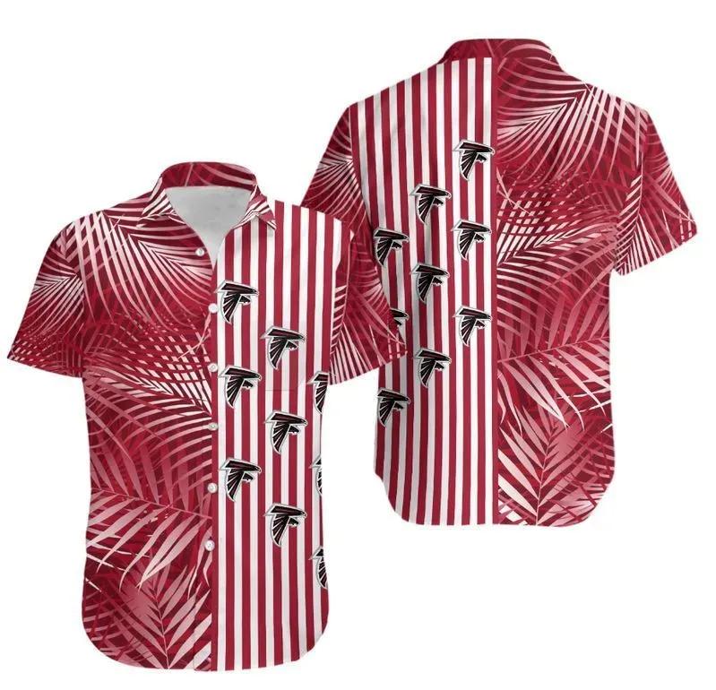 Atlanta Falcons Palm Leaves And Stripes Nfl Gift For Fan Hawaii Shirt Summer Collection, NFL Hawaiian Shirt Moonbestprint