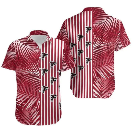 Atlanta Falcons Palm Leaves And Stripes Nfl Gift For Fan Hawaii Shirt Summer Collection, NFL Hawaiian Shirt Moonbestprint