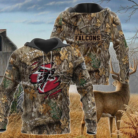 Atlanta Falcons Realtree Hunting Camo 3D Hoodie, NFL Hoodie Moonbestprint