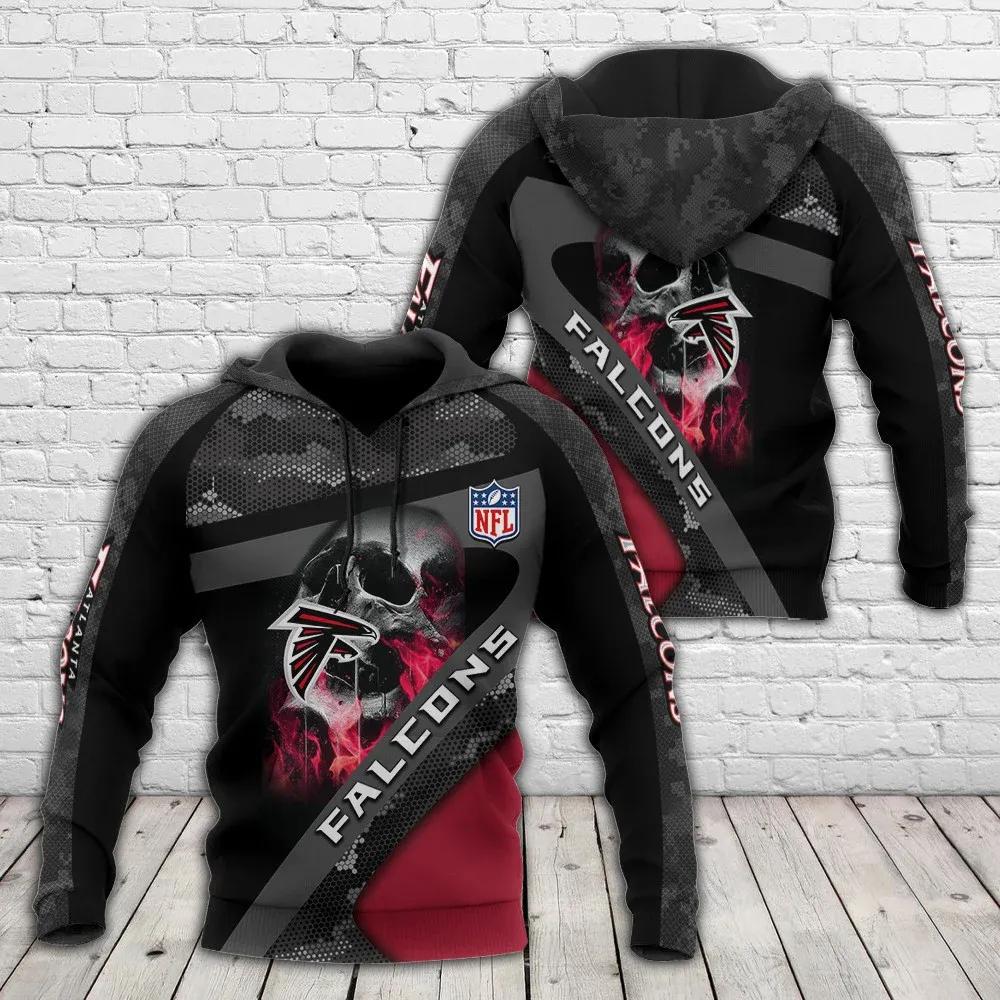 Atlanta Falcons Skull 3D Hoodie, NFL Hoodie Moonbestprint