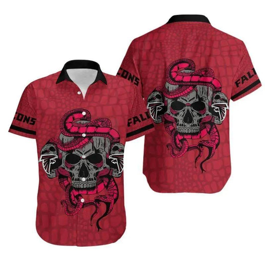 Atlanta Falcons Snake And Skull Hawaii Shirt Summer Collection, NFL Hawaiian Shirt Moonbestprint