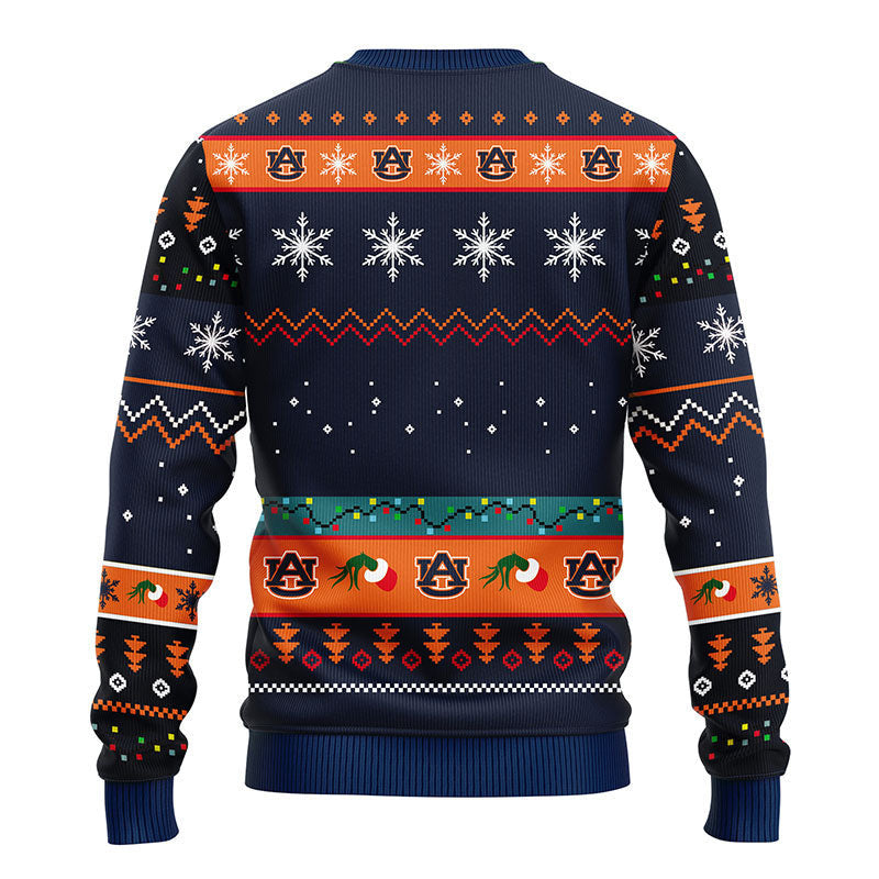 Auburn Tigers 12 Grinch Xmas Day Ugly Christmas Sweater, Grinch Xmas Sweater Moonbestprint