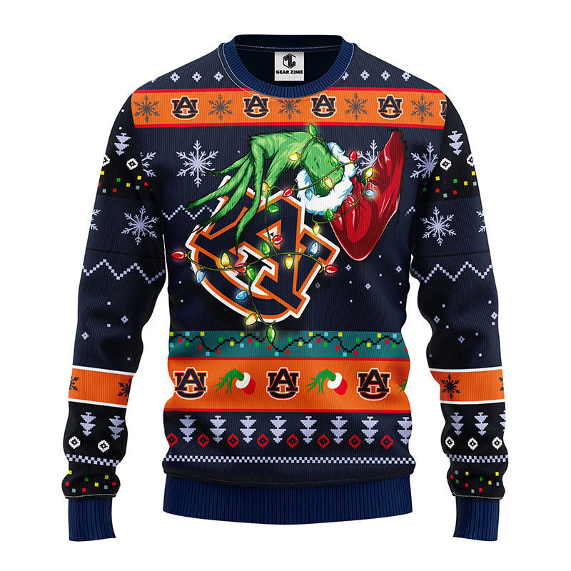 Auburn Tigers Grinch Ugly Christmas Sweater, Grinch Xmas Sweater Moonbestprint
