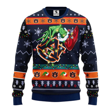 Auburn Tigers Grinch Ugly Christmas Sweater, Grinch Xmas Sweater Moonbestprint