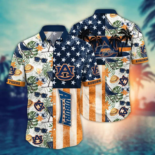 Auburn Tigers NCAA Flower Aloha Hawaiian Shirt 9, NCAA Hawaiian Shirt Moonbestprint