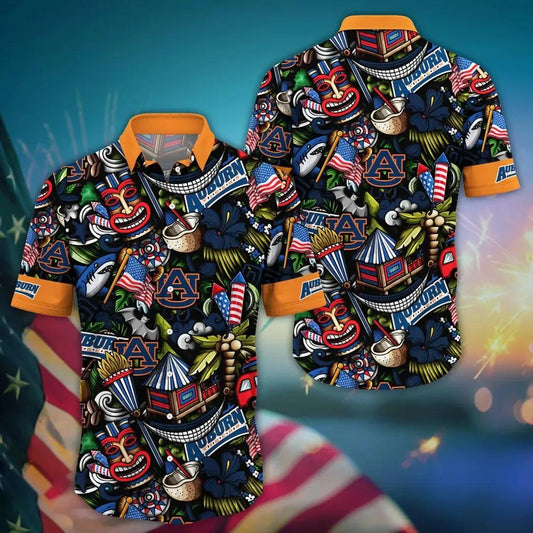 Auburn Tigers NCAA Flower Aloha Hawaiian Shirt 11, NCAA Hawaiian Shirt Moonbestprint