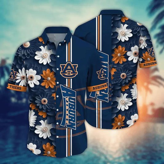 Auburn Tigers NCAA Flower Aloha Hawaiian Shirt 12, NCAA Hawaiian Shirt Moonbestprint