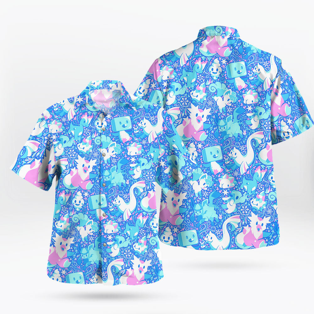 Aurora Beam Hawaiian Shirt Light Blue Cosmic Vibes – Moonbestprint