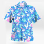 Aurora Beam Hawaiian Shirt Light Blue Cosmic Vibes – Moonbestprint