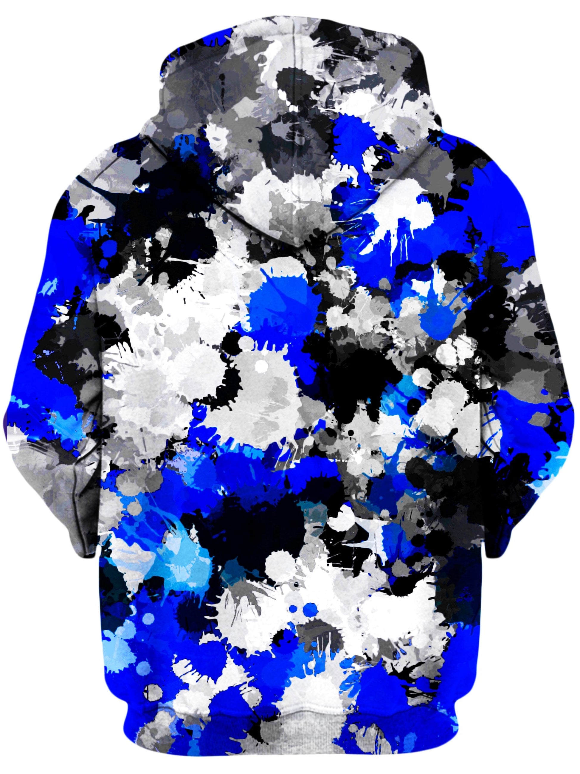 Blue and Grey Paint Splatter Unisex Zip-Up Hoodie -Moonbestprint