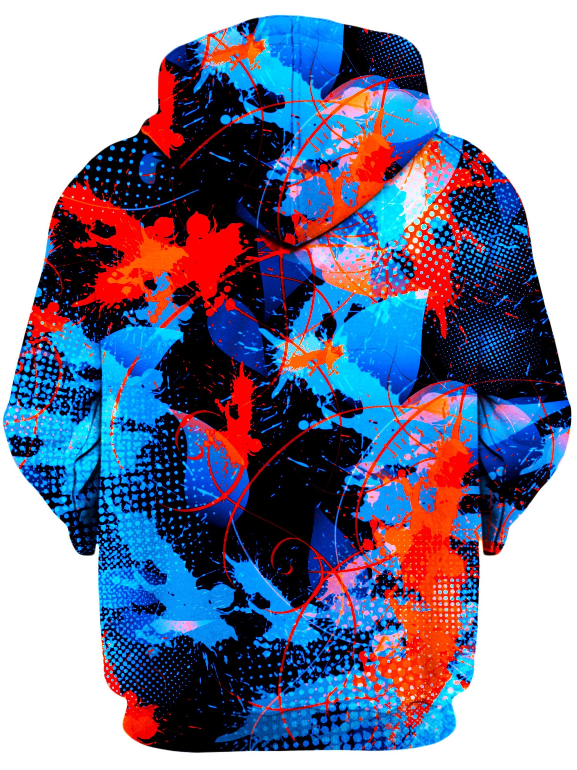 Blue and Orange Paint Splatter Unisex Hoodie -Moonbestprint