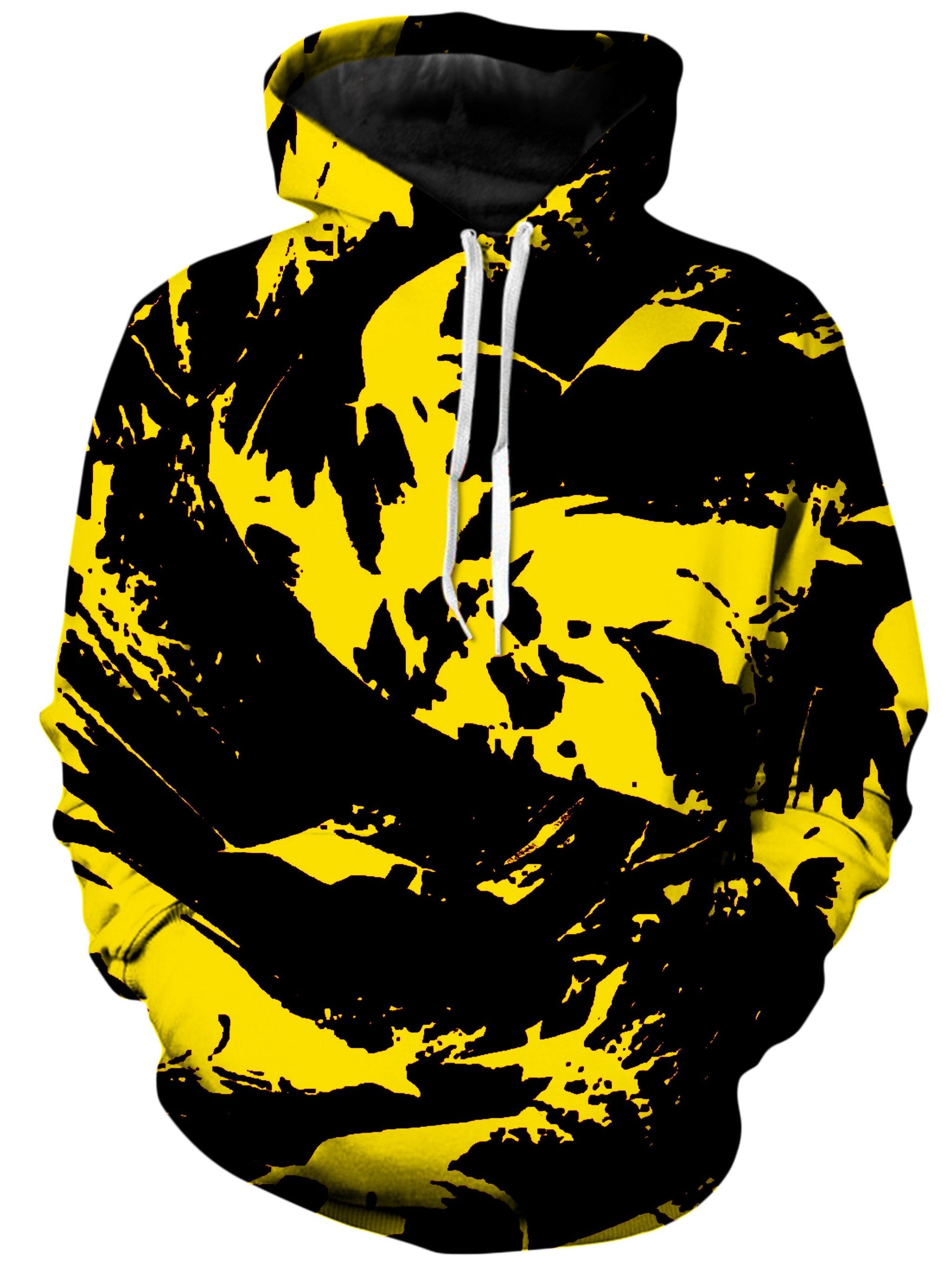 Black and Yellow Paint Splatter Unisex Hoodie -Moonbestprint