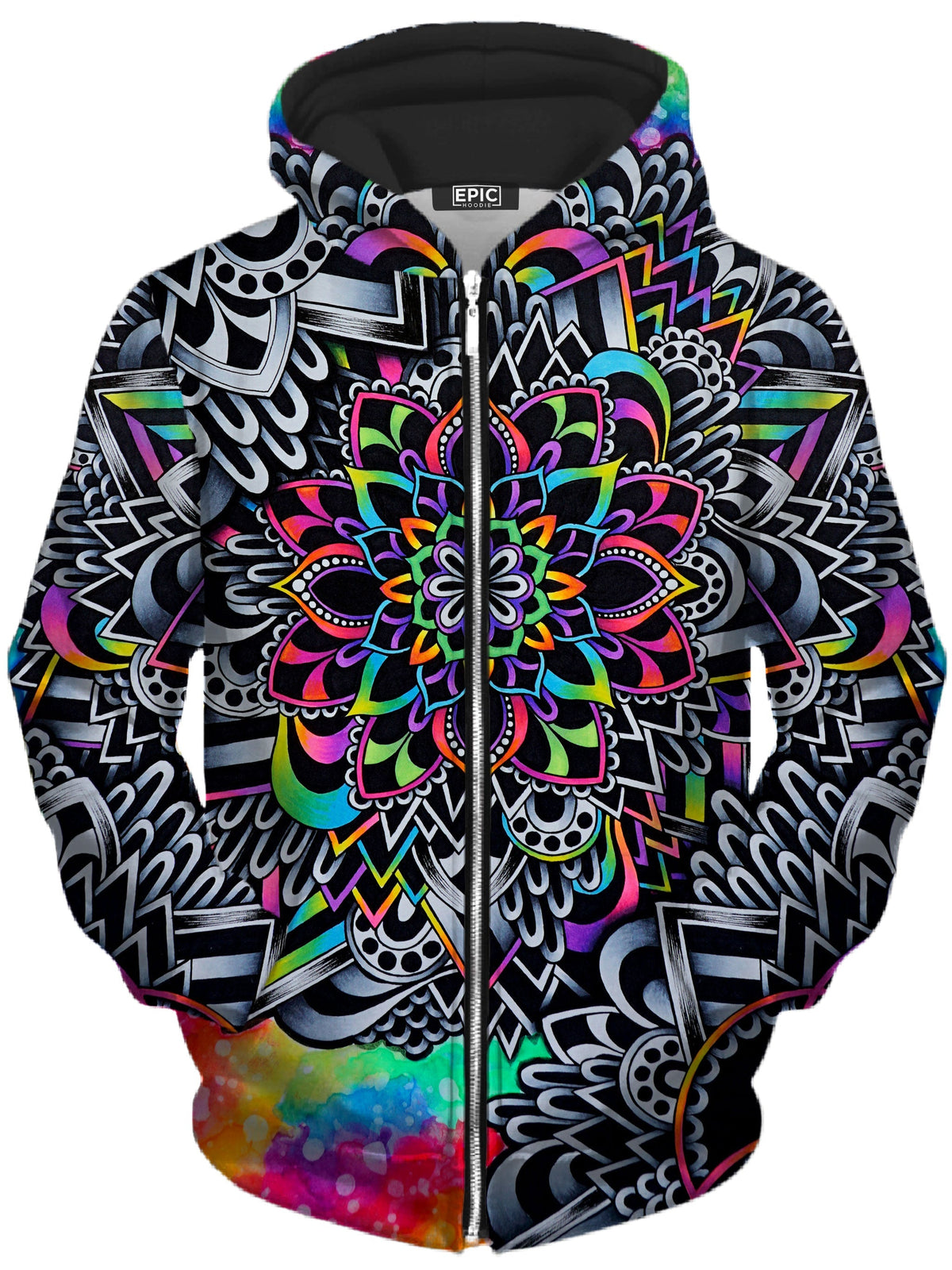 Mandala Vibez Unisex Zip-Up Hoodie -Moonbestprint