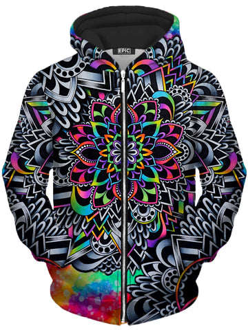 Mandala Vibez Unisex Zip-Up Hoodie -Moonbestprint