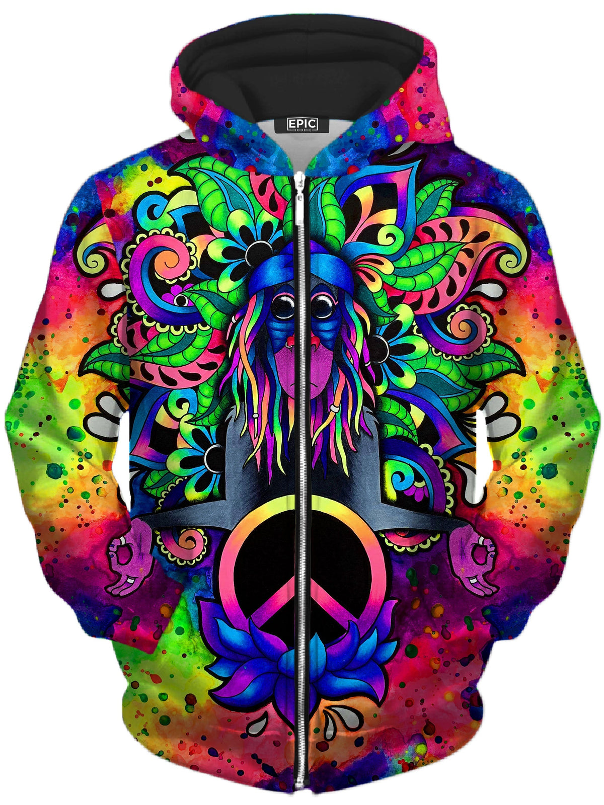 Peace Rafiki Unisex Zip-Up Hoodie -Moonbestprint