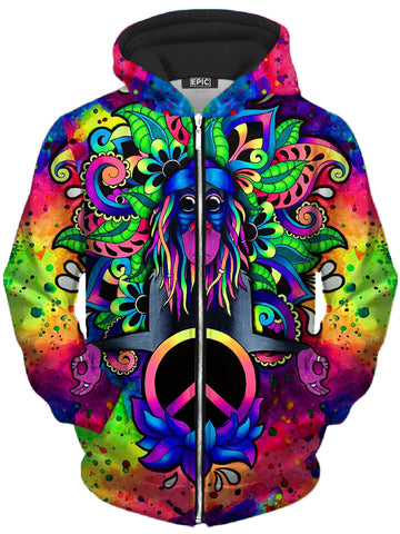 Peace Rafiki Unisex Zip-Up Hoodie -Moonbestprint