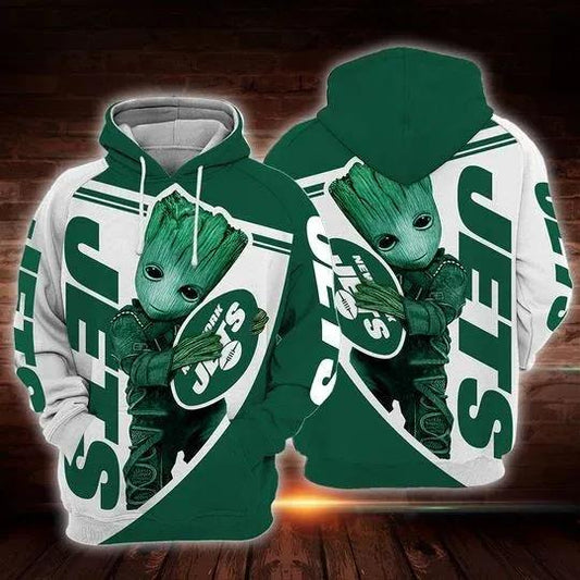 Baby Groot Hug New York Jets 3D Hoodie, NFL Hoodie Moonbestprint