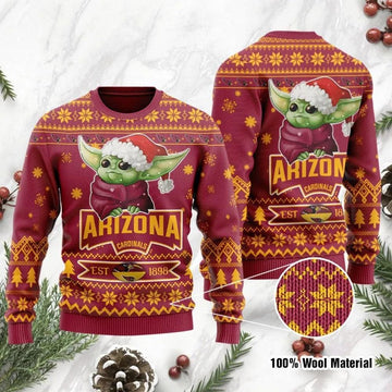 Baby Yoda Arizona Cardinals Est 1898 Ugly Christmas Sweater, NFL Christmas Sweater Moonbestprint