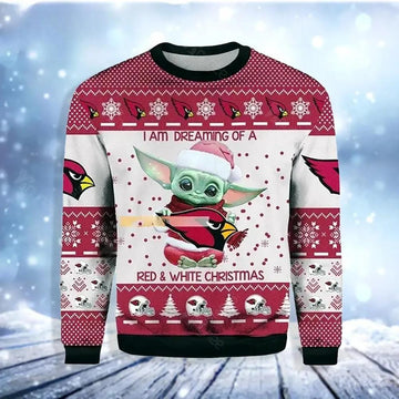 Baby Yoda Arizona Cardinals Ugly Christmas Sweater, NFL Christmas Sweater Moonbestprint