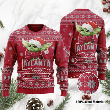 Baby Yoda Atlanta Falcons EST 1966 NFL Ugly Christmas Sweater, NFL Christmas Sweater Moonbestprint