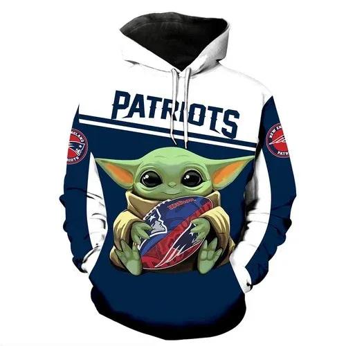 Baby Yoda New England Patriots 3D Hoodie, NFL Hoodie Moonbestprint