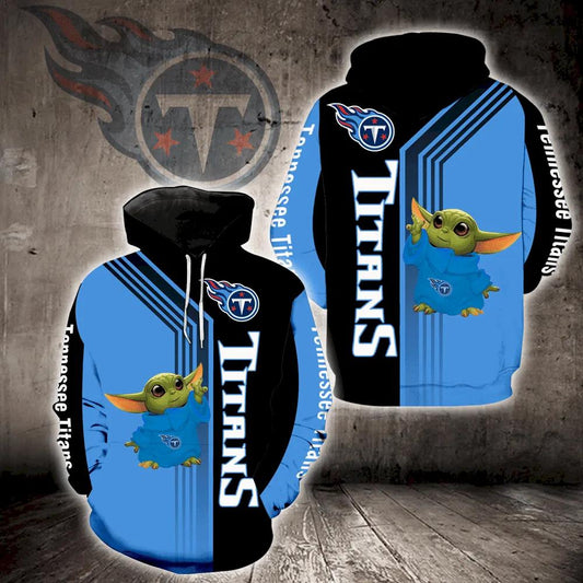 Baby Yoda Reach Logo Tennessee Titans 3D Hoodie, NFL Hoodie Moonbestprint