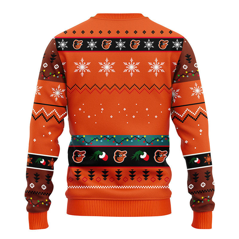 Baltimore Orioles 12 Grinch Xmas Day Ugly Christmas Sweater, Grinch Xmas Sweater Moonbestprint
