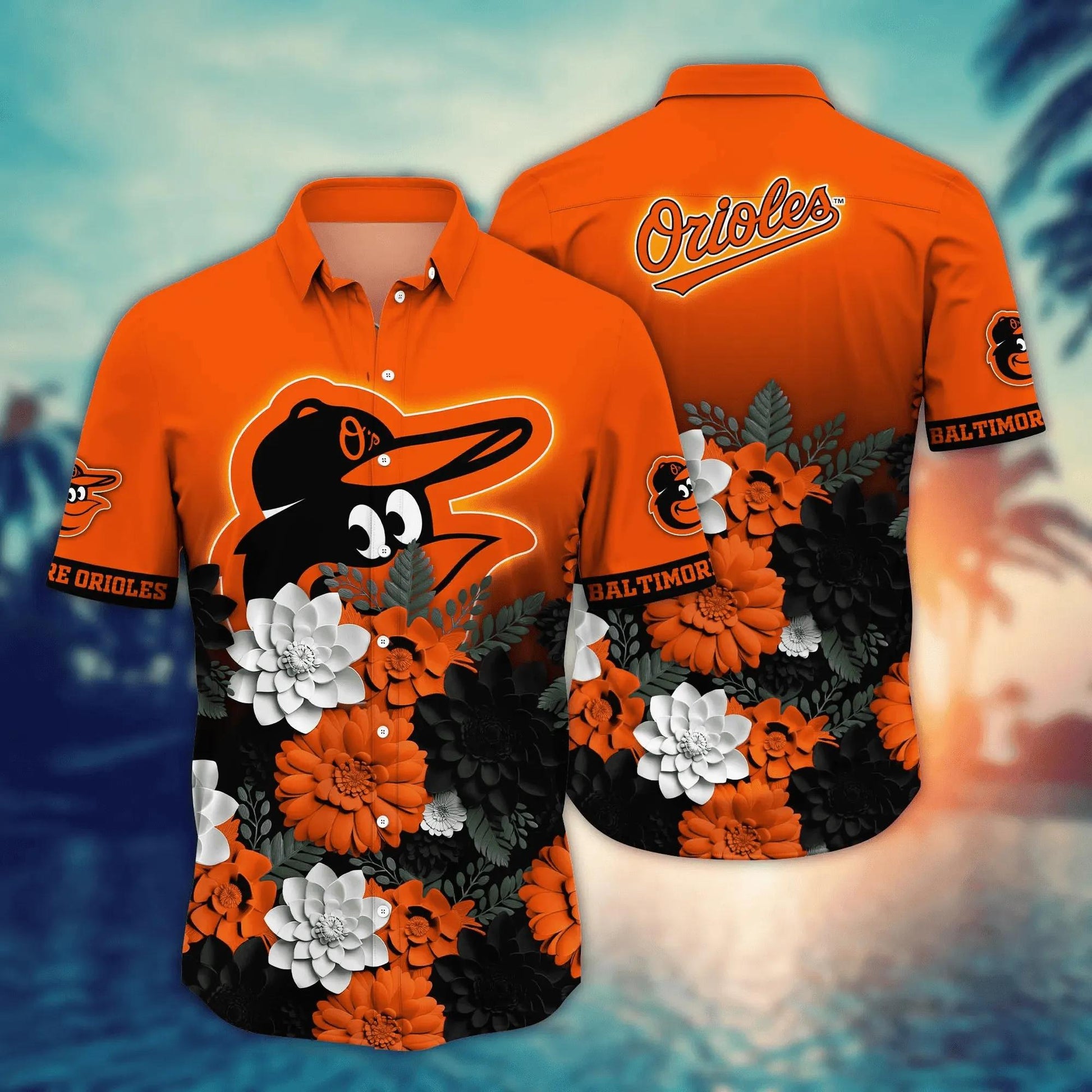Baltimore Orioles Flower Hawaii Shirt For Fans, Summer Baseball Shirts, MLB Hawaiian Shirt Moonbestprint