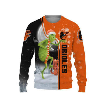 Baltimore Orioles Grinch & Scooby–Doo Ugly Christmas Sweater, MLB Christmas Sweater Moonbestprint