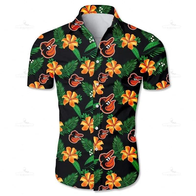 Baltimore Orioles Hawaiian Shirt Tropical Flower Gift, MLB Hawaiian Shirt Moonbestprint