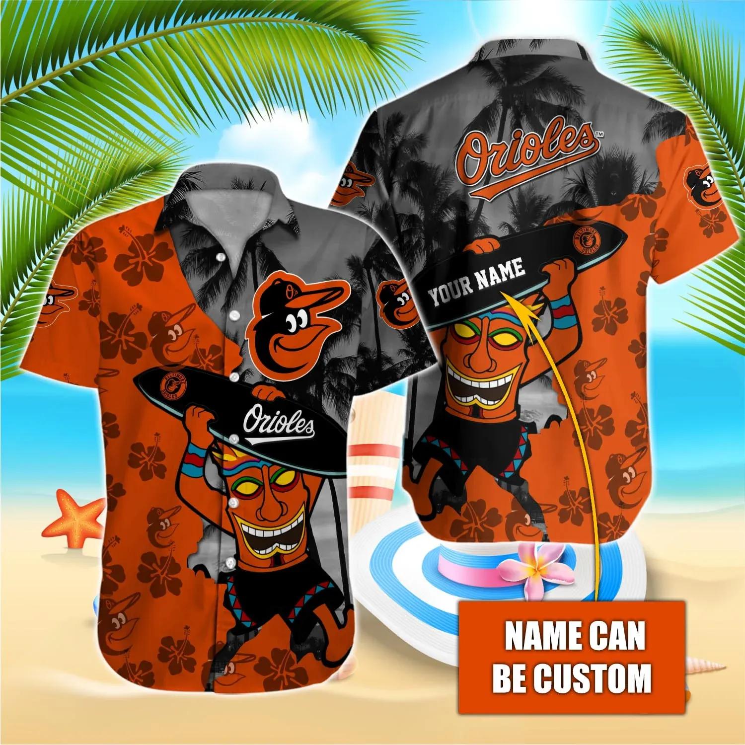 Baltimore Orioles MLB-Hawaiian Shirt Custom, MLB Hawaiian Shirt Moonbestprint