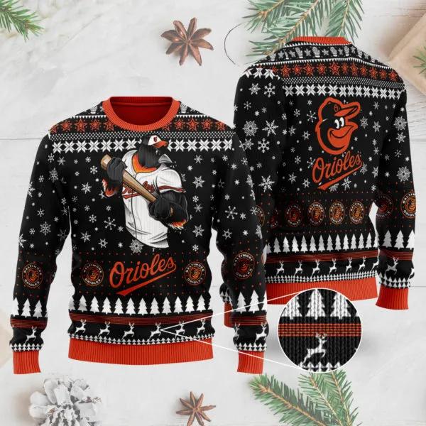 Baltimore Orioles Mascot Ugly Christmas Sweater, MLB Christmas Sweater Moonbestprint