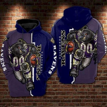 Baltimore Ravens Black Eagle 3D Hoodie, NFL Hoodie Moonbestprint