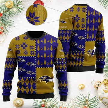 Baltimore Ravens Christmas Sweater, NFL Christmas Sweater Moonbestprint