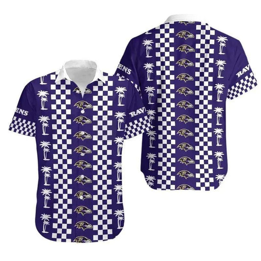 Baltimore Ravens Coconut Trees Hawaii Shirt Summer Collection, NFL Hawaiian Shirt Moonbestprint