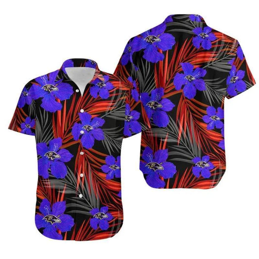 Baltimore Ravens Flower Hawaii Shirt Summer Collection, NFL Hawaiian Shirt Moonbestprint