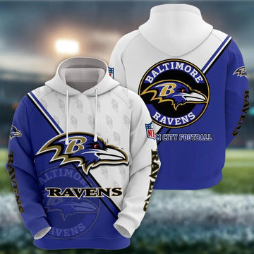 Baltimore Ravens Logo 3D Clothing, NFL Hoodie Moonbestprint