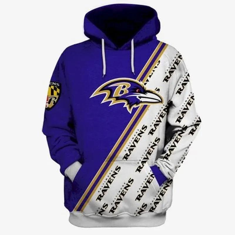 Baltimore Ravens Logo Many Logo Ravens 3D Hoodie, NFL Hoodie Moonbestprint