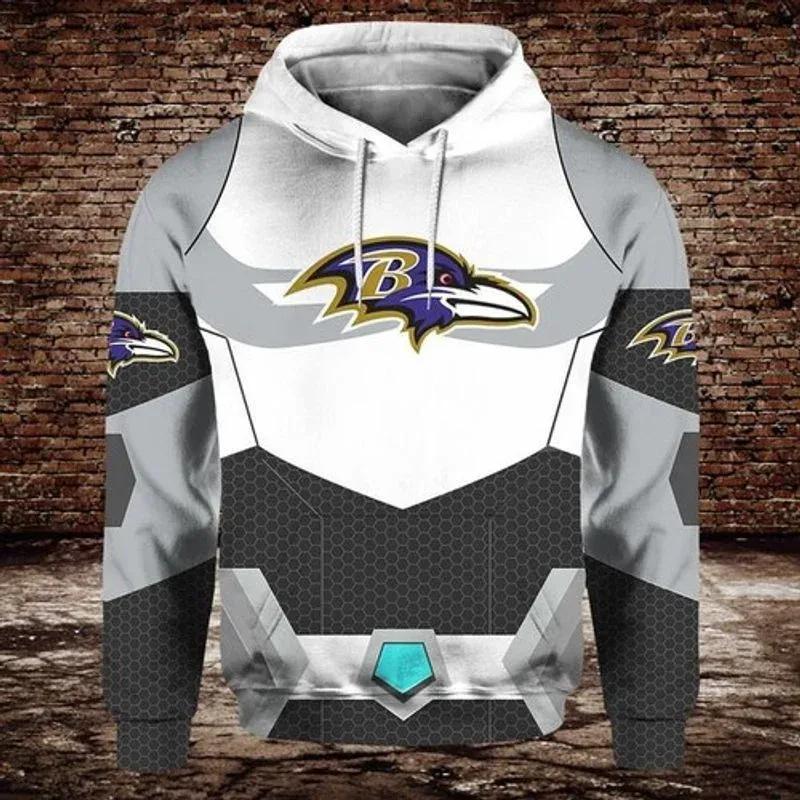 Baltimore Ravens Logo Sliver 3D Hoodie, NFL Hoodie Moonbestprint