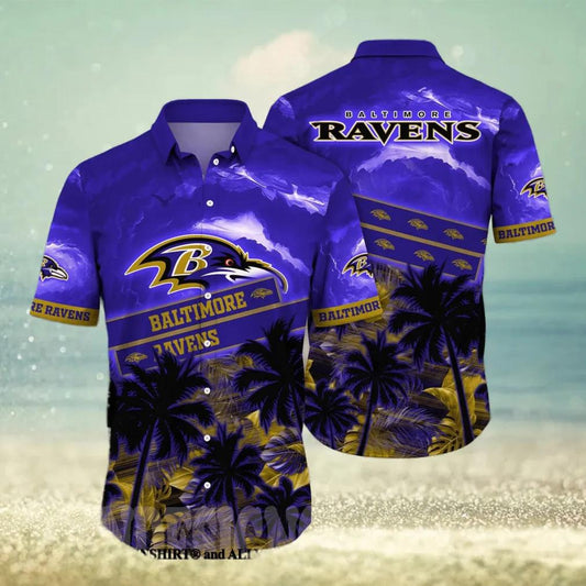 Baltimore Ravens NFL Floral 3D Hawaiian Shirt, NFL Hawaiian Shirt Moonbestprint