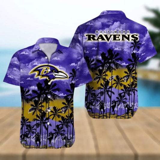 Baltimore Ravens NFL Flower Summer Best Selling Hawaiian Shirt, NFL Hawaiian Shirt Moonbestprint