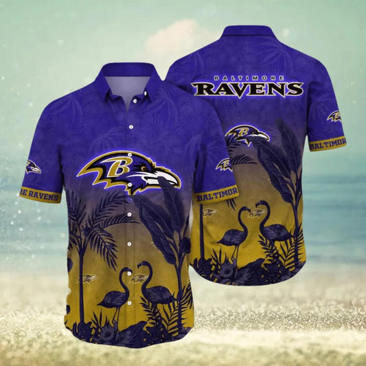 Baltimore Ravens NFL Flower Summer Hawaiian Shirt, NFL Hawaiian Shirt Moonbestprint