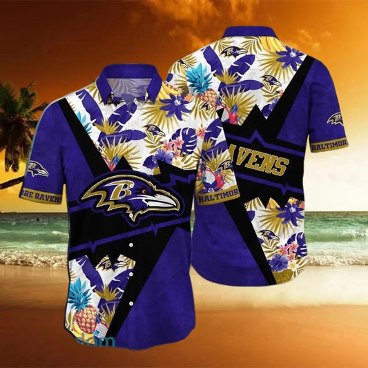 Baltimore Ravens NFL Practical Beach Gift For Him Hawaiian Shirt, NFL Hawaiian Shirt Moonbestprint